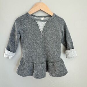 Childhoods Peplum Sweatshirt 12-18M Gray Scandi Thermal Knit Cottagecore Top